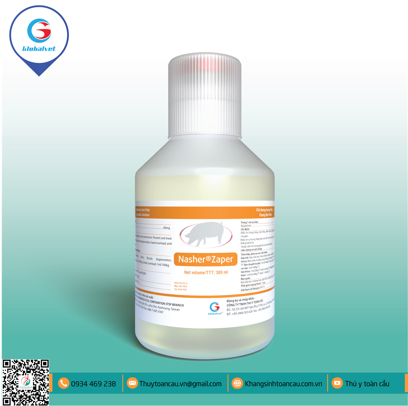 AZAPERONE 4% - NASHER ZAPER (THUỐC TIỀN MÊ VÀ AN THẦN CHO GIA SÚC)