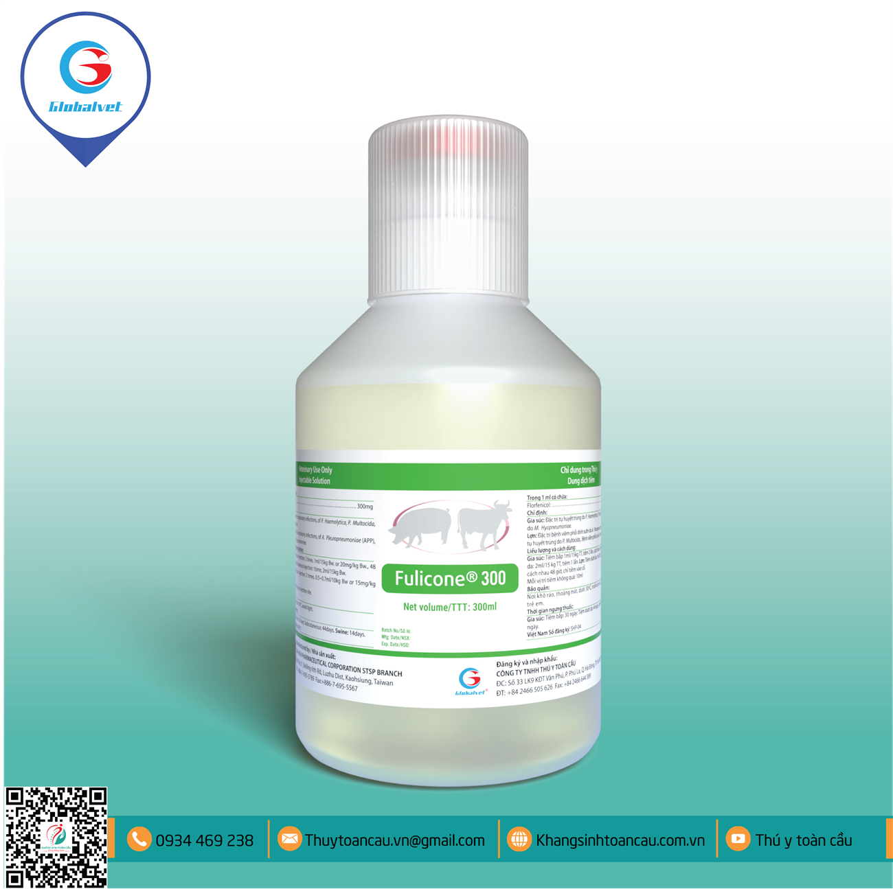 FLORFENICOL 30% - FULICONE 300 (ĐẶC TRỊ TỤ HUYẾT TRÙNG, VIÊM PHỔI DÍNH SƯỜN TRÊN GIA SÚC)