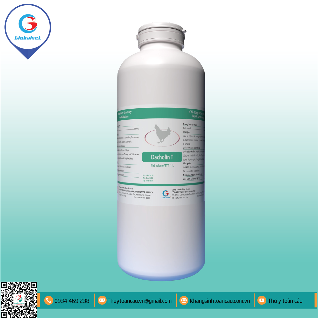 TOLTRAZURIL 2.5% - DACHOLIN T (ĐẶC TRỊ BỆNH CẦU TRÙNG RUỘT NON VÀ MANH TRÀNG)