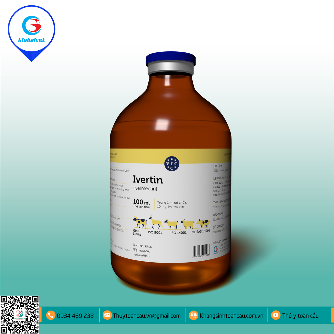 IVERMECTIN - IVERTIN (ĐẶC TRỊ KÝ SINH TRÙNG CHO VẬT NUÔI)