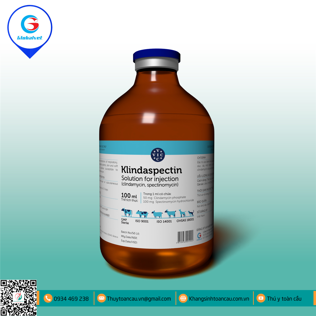 KHÁNG SINH TIÊM CLINDAMYCIN 5% + SPECTINOMYCIN 10% – KLINDASPECTIN