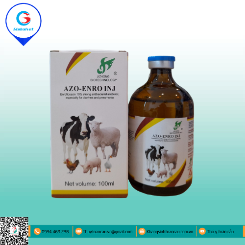 AZO- ENRO ĐẶC TRỊ BỆNH ĐƯỜNG TIÊU HÓA TÊN HEO, GIA SÚC