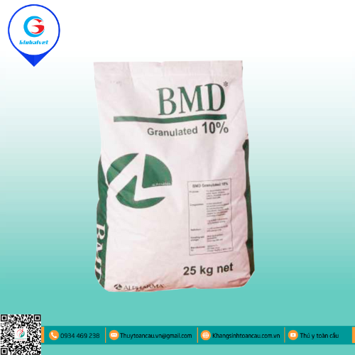 BMD GRANULATED ĐẶC TRỊ VIÊM RUỘT HOẠI TỬ, HỒNG LỴ TRÊN HEO