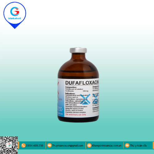 DUFAFLOXACIN 10% INJ ĐẶC TRỊ BỆNH ĐƯỜNG TIÊU HÓA TÊN HEO, GIA SÚC