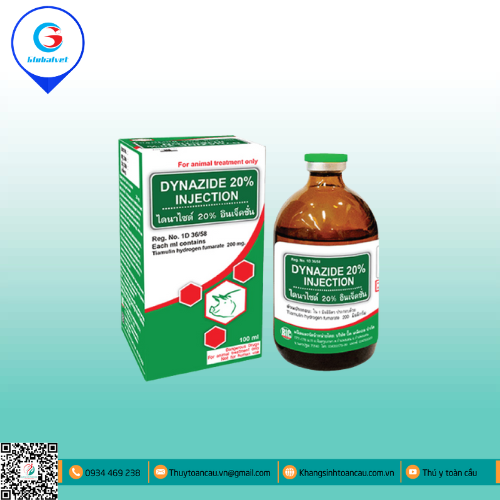 DYNAZIDE 20% INJECTION ĐẶC TRỊ BỆNH VIÊM PHỔI TRÊN HEO