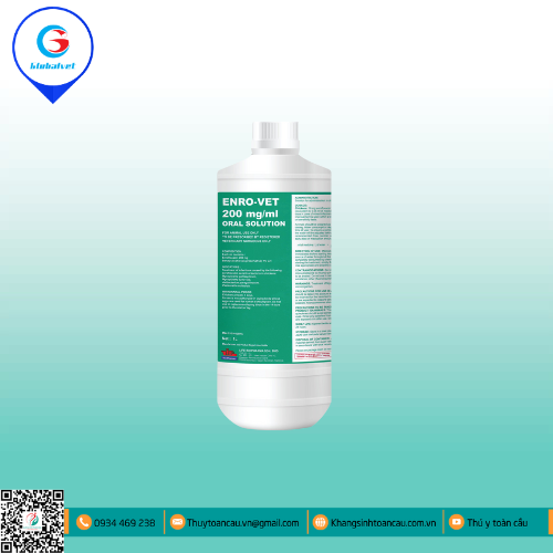 ENRO-VET 200 MG/ML ORAL SOLUTION ĐẶC TRỊ BỆNH ĐƯỜNG TIÊU HÓA TRÊN GIA CẦM