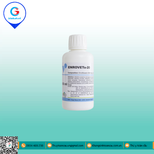 ENROVETO-20 ĐẶC TRỊ BỆNH ĐƯỜNG TIÊU HÓA 