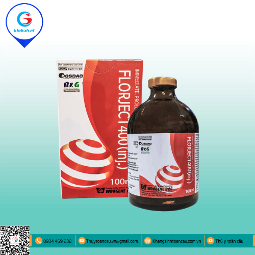 FLORJECT 400®(inj) ĐẶC TRỊ VIÊM PHỔI, TIÊU CHẢY TRÊN VẬT NUÔI