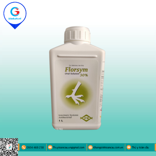 FLORSYM 30 % ĐẶC TRỊ BỆNH ĐƯỜNG HÔ HẤP, TIÊU HÓA TRÊN GIA CẦM