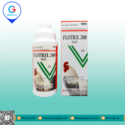 FLOTRIL 200 SOL ĐẶC TRỊ BỆNH ĐƯỜNG TIÊU HÓA, HÔ HẤP TRÊN GIA CẦM