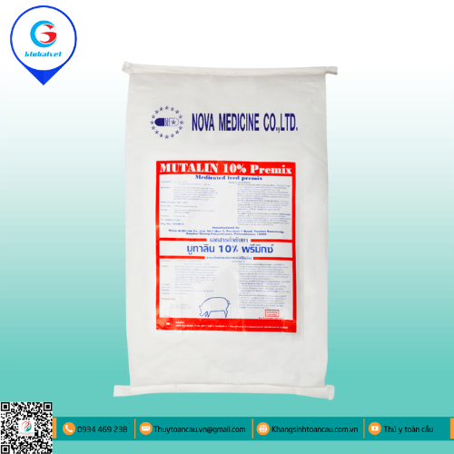 MUTALIN 10% PREMIX ĐẶC TRỊ BỆNH ĐƯỜNG HÔ HẤP TRÊN HEO