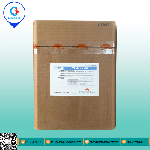 TIAMAX 80 ĐẶC TRỊ BỆNH ĐƯỜNG HÔ HẤP TRÊN HEO
