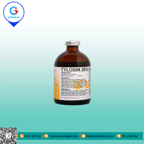 TYLOSIN 20% INJ ĐẶC TRỊ BỆNH ĐƯỜNG HÔ HẤP